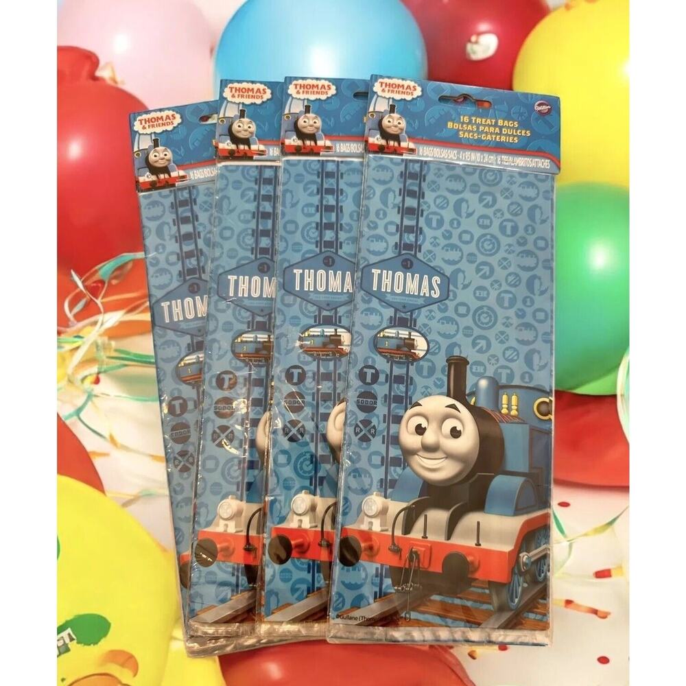 THOMAS & FRIENDS Original 2010 Party Treat Bags Lot Of 4 w/ties 16 ct Per Bag